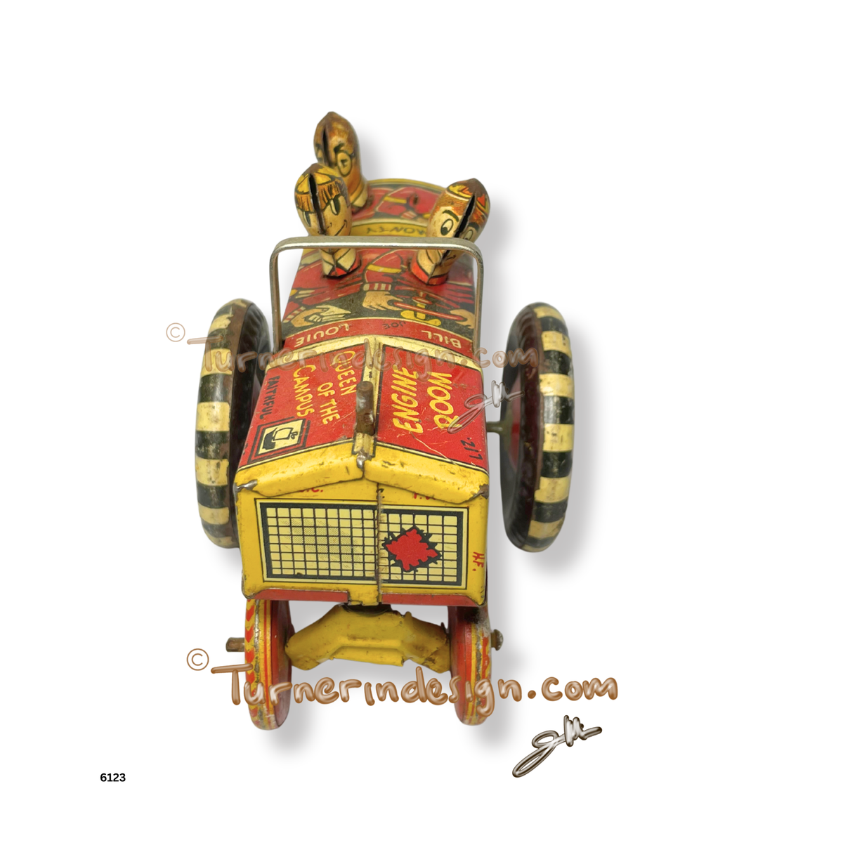 Vintage 1930s Marx Toys "The Old Jalopy" Wind-Up Tin Litho Crazy Car
