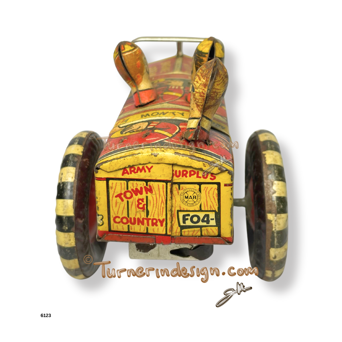 Vintage 1930s Marx Toys "The Old Jalopy" Wind-Up Tin Litho Crazy Car