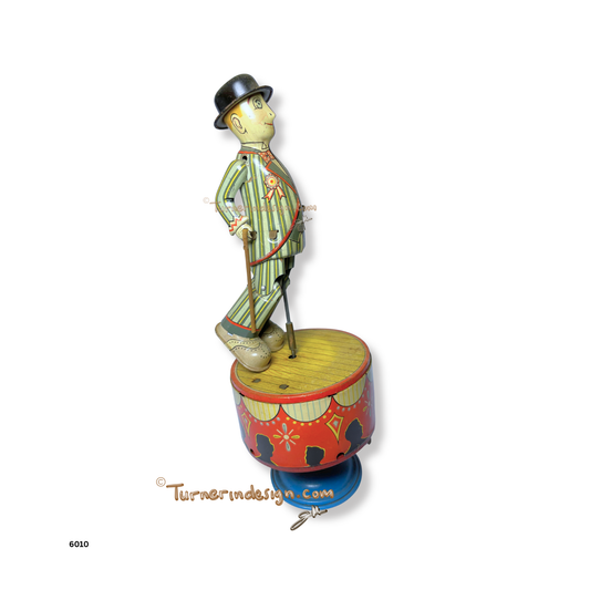Vintage 1950s Japanese Tin Litho Wind-Up "Dancing Sam" Mechanical Toy | S&E / AHI No. 6546