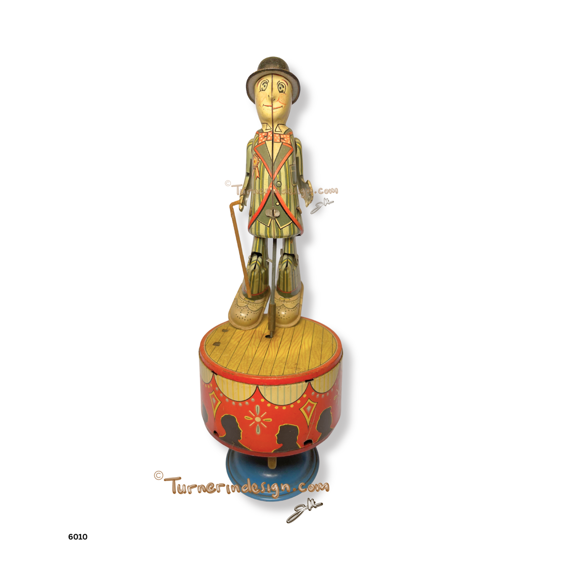 Vintage 1950s Japanese Tin Litho Wind-Up "Dancing Sam" Mechanical Toy | S&E / AHI No. 6546